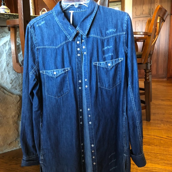 Free People Tops - Free people denim tunic - small